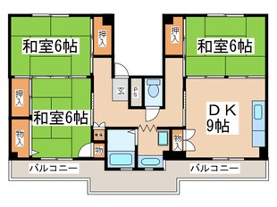 ビレッジハウス下島1号棟の物件間取画像